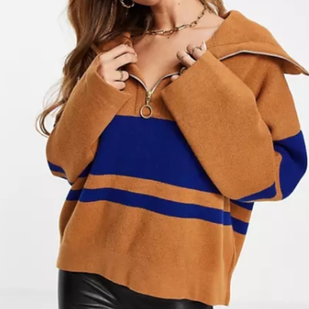 Mango colour block half zip